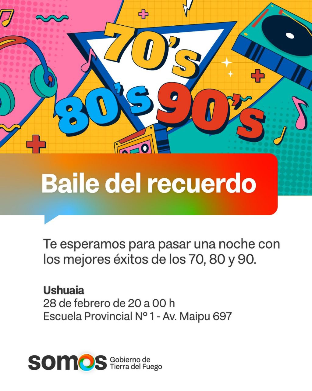 ESTE SÁBADO 28 SE REALIZARÁ EL BAILE DEL RECUERDO EN USHUAIA